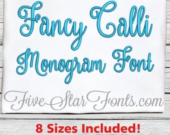 Fancy Calli Monogram Embroidery Font Machine Embroidery Alphabet Font