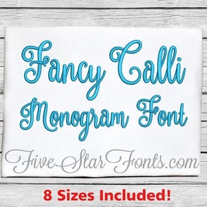Fancy Calli Monogram Embroidery Font Machine Embroidery Alphabet Font