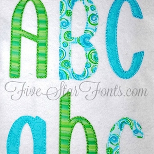 Jude Applique Font 2 Styles of Finishing Stitches Quick Stitch