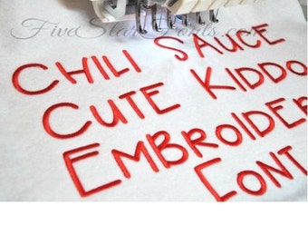 Chili Sauce Embroidery Font