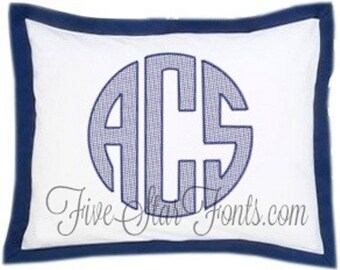 Circle Monogram Font Quick Stitch Machine Embroidery Monograms