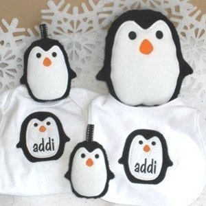 ITH Penguin Stuffed Toy and Applique Set Machine Embroidery In the Hoop