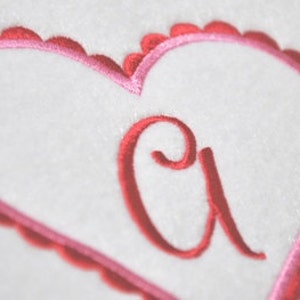 Scallop Heart Applique Monogram 3 sizes image 2