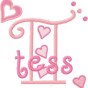 Hearts Monogram Machine Embroidery Designs Fonts