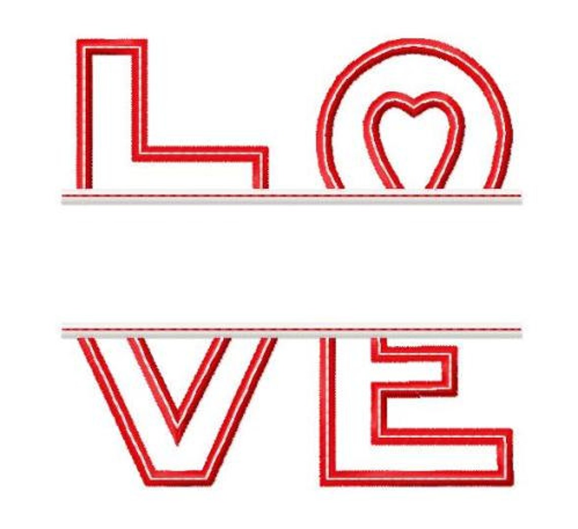 Split LOVE Applique Etsy