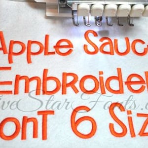 Apple Saucey Embroidery Font