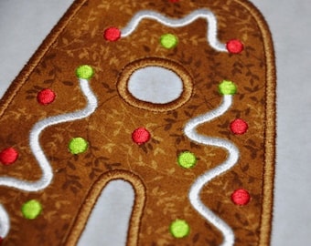 Cookie Applique Font - 4 sizes Gingerbread Christmas Cookie Font