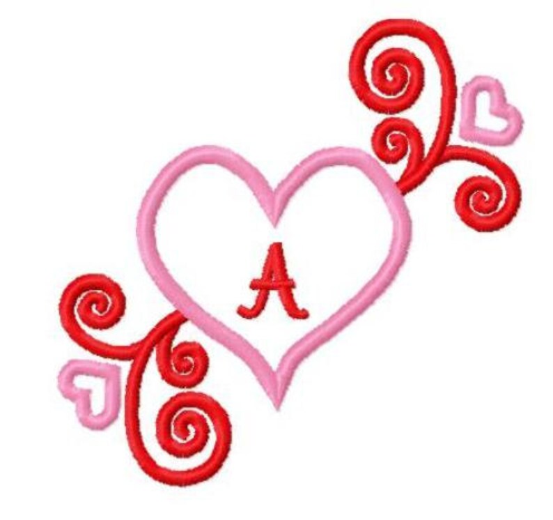 Swirly Heart Monogram Font image 5