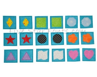 ITH Memory Game SHAPES in the Hoop FREE Bonus game bag design included!