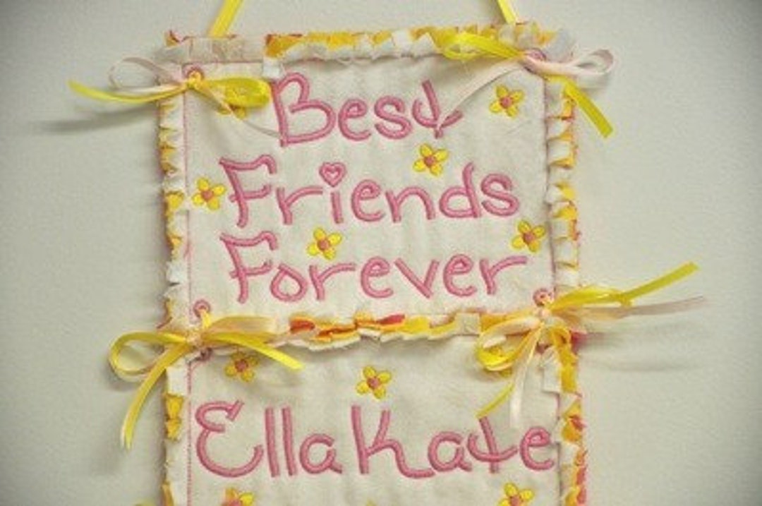 BFF Font With FREE in the Hoop Project Machine Embroidery Alphabet - Etsy