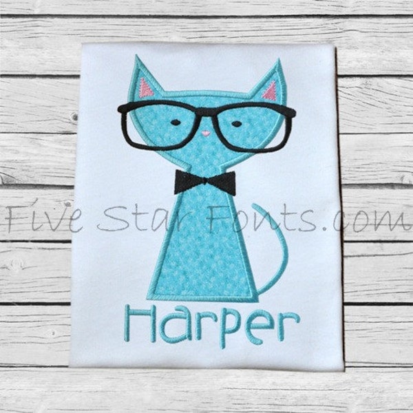 Cat in Glasses 1 Applique