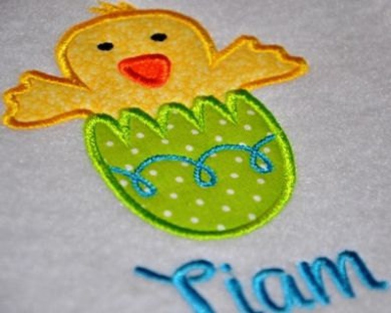 Easter Egg Chick Boy Applique image 3