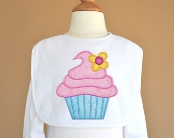 Flower Cupcake Applique Machine Embroidery Design