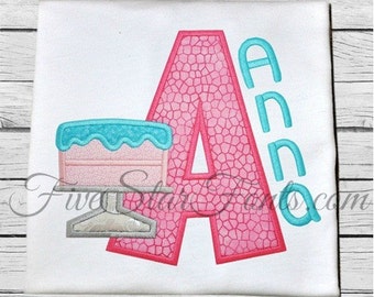 Birthday Cake Applique Font