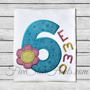 Flower Applique Numbers
