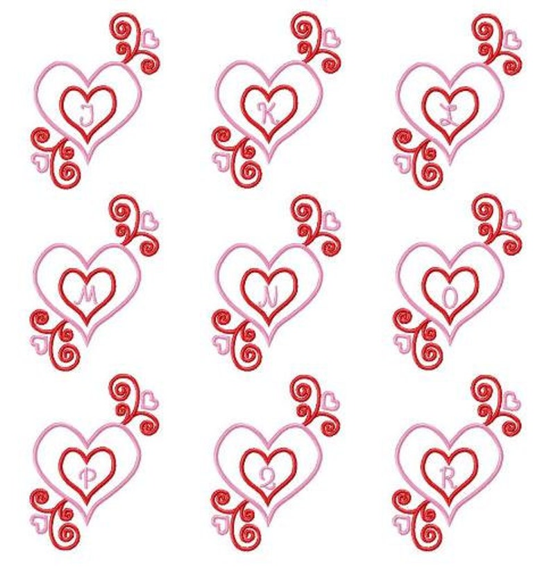 Swirly Heart Monogram Font image 3