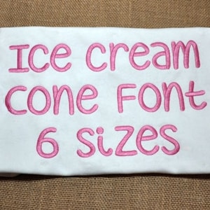 Ice Cream Cone Embroidery Font