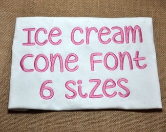 Ice Cream Cone Embroidery Font