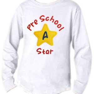 School Star Applique Monogram Font 2 sizes Back to School Design image 1