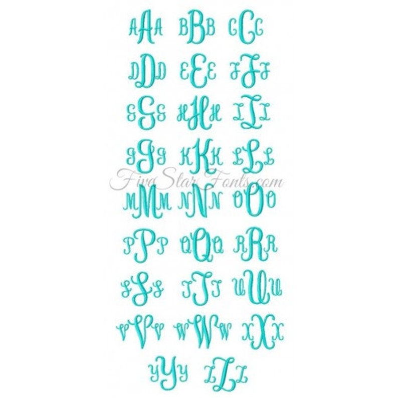 Grace 3 Letter Monogram Font 8 Sizes - Etsy