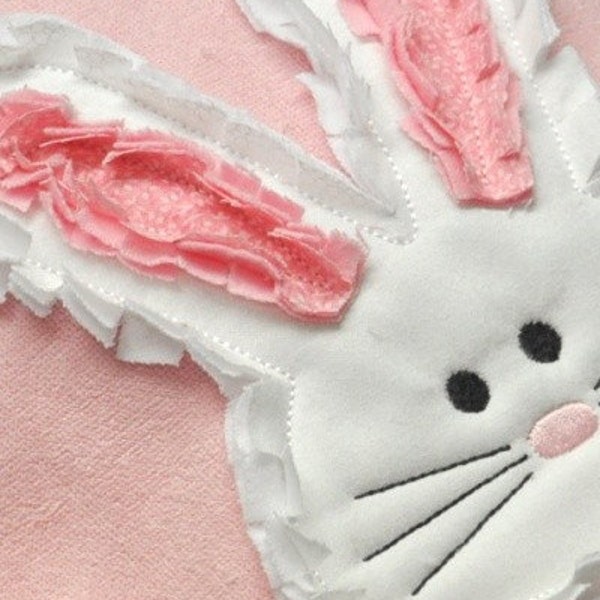 Raggy Easter Bunny Applique Machine Embroidery Design