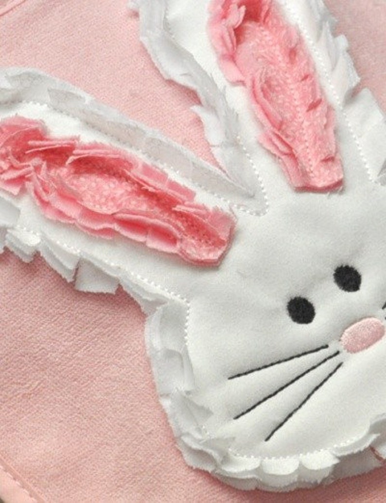 Raggy Easter Bunny Applique Machine Embroidery Design image 1