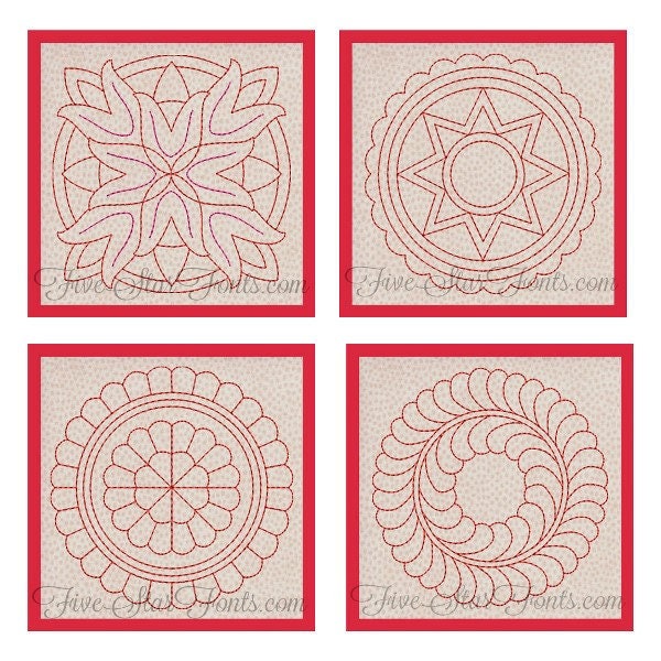 Redwork quilt - Etsy 日本