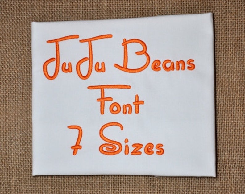 Juju Beans Embroidery Font 7 Sizes Etsy