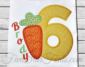 Easter Carrot Applique Numbers