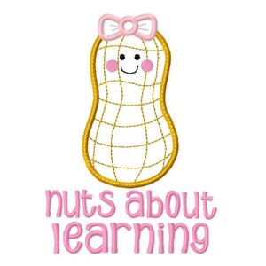 Peanut Girl Applique Machine Embroidery School Back to School image 3