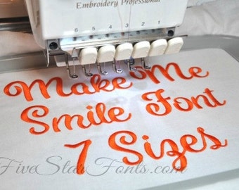 Make Me Smile Embroidery Font