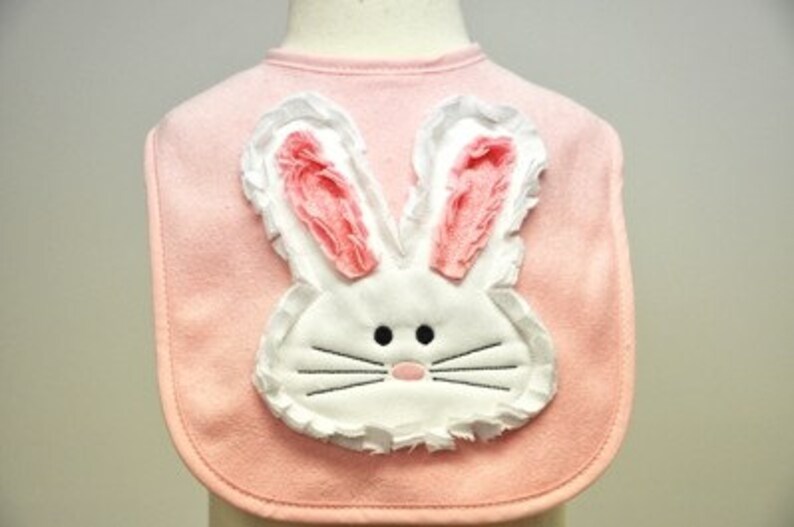 Raggy Easter Bunny Applique Machine Embroidery Design image 2