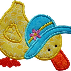 Spring is in the Air Duck Applique Machine Embroidery image 2