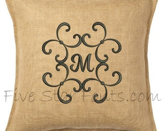 raffinierte elegante Swirl Monogrammschrift Maschinenstickerei