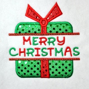 Split Christmas Present Birthday Package Applique