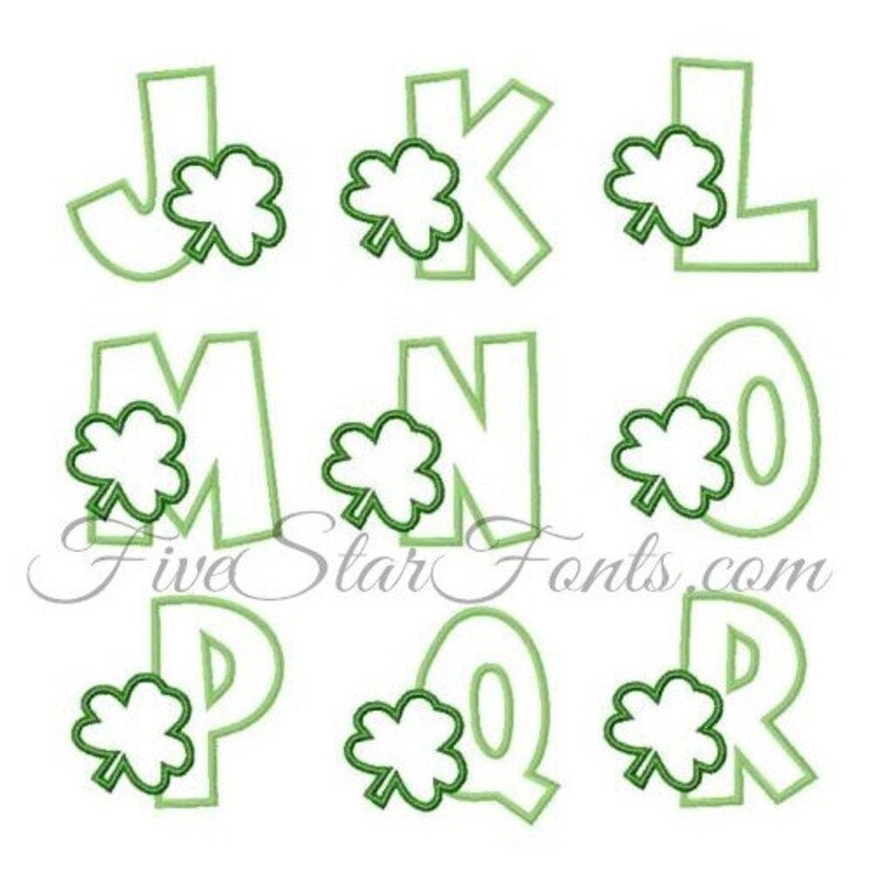 Shamrock Applique Font - Etsy