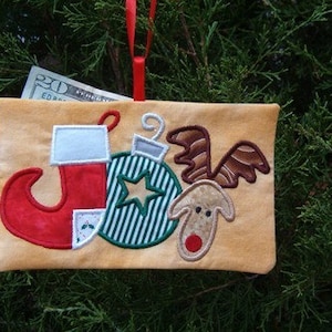 Christmas Cash In The Hoop Money Holders Design 3 - Plus Bonus