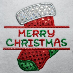 Gespleten kerstsok-appliqué