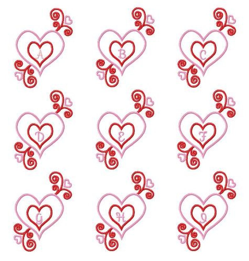 Swirly Heart Monogram Font image 2