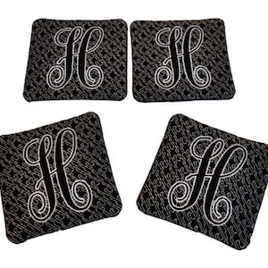 ITH Embossed Coasters Elegant Monogram in the Hoop