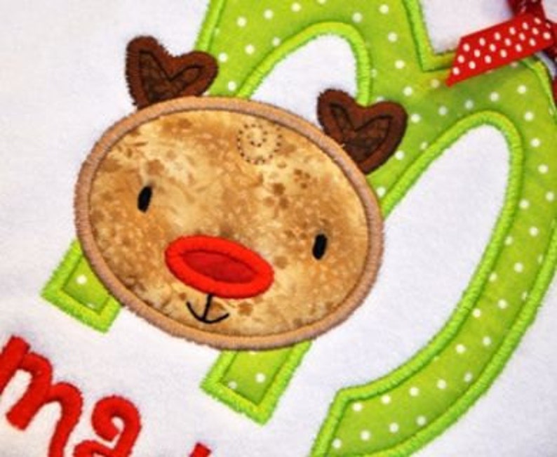 Reindeer Applique Font 4 Sizes Machine Embroidery Applique Etsy