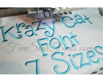 Krazy Cat Embroidery Font Machine Embroidery Font BX Font