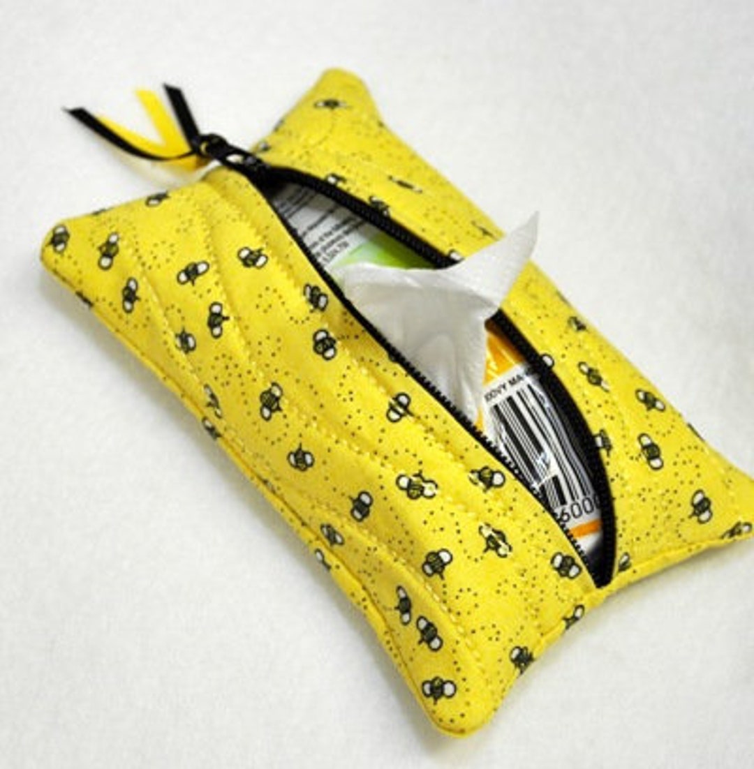 ITH Tissue Case Quilted Zippered Travel Tissues 5x7 Hoop in the Hoop Etsy