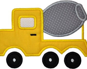 Aplique de construcción de camión de cemento y hormigón