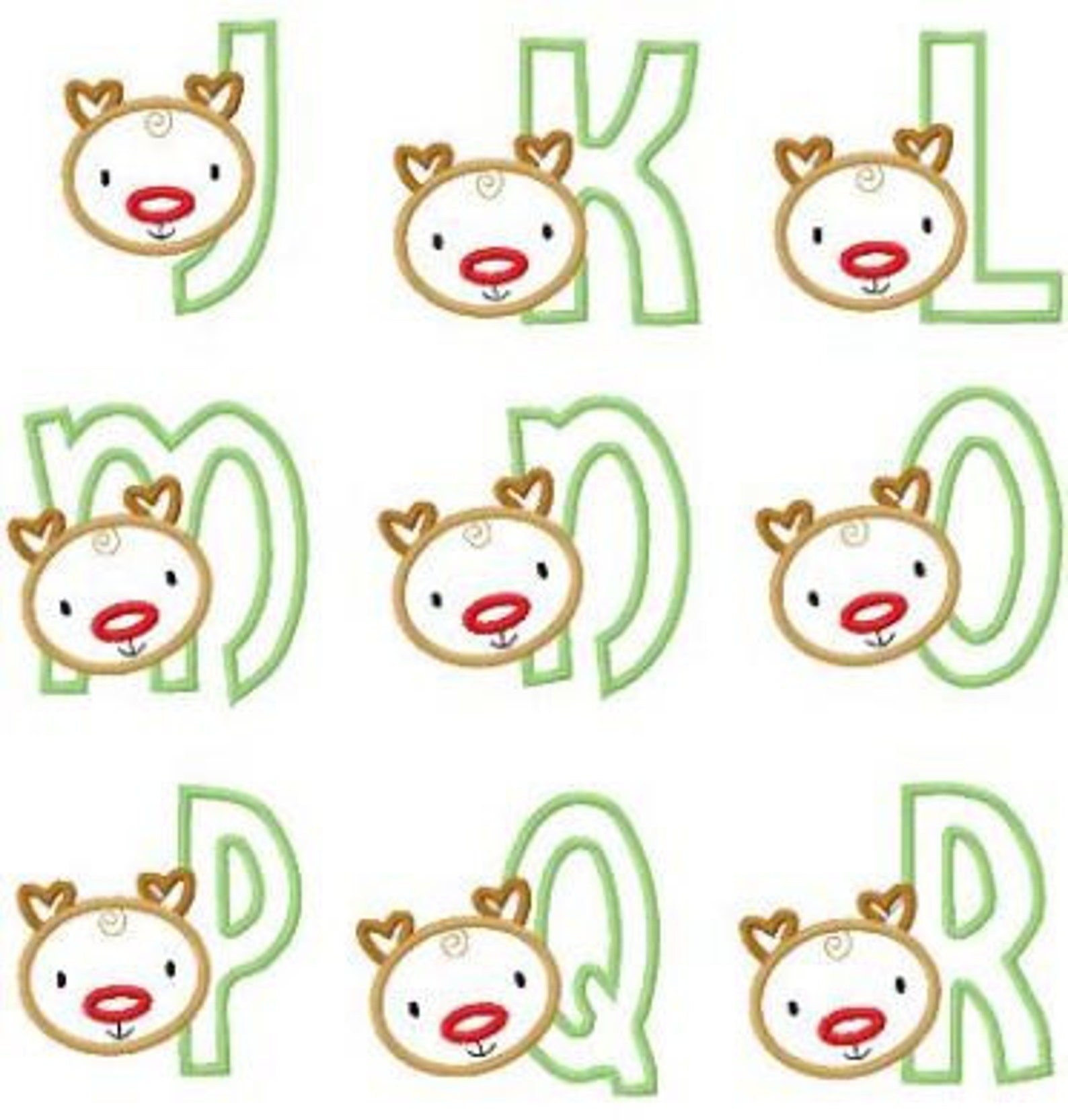 Reindeer Applique Font 4 Sizes Machine Embroidery Applique Etsy
