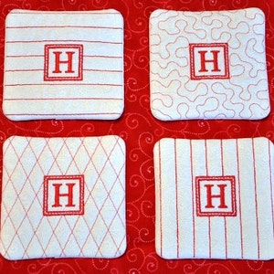 ITH Monogram Coasters - In the Hoop 4x4 No Sew