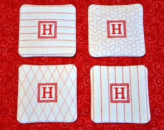 ITH Monogram Coasters - In the Hoop 4x4 No Sew