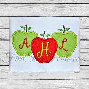 Applique Trio di mele Perfetto per monogrammi di 3 lettere