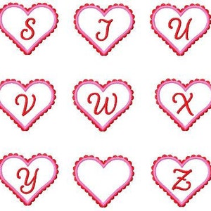 Scallop Heart Applique Monogram 3 sizes image 5
