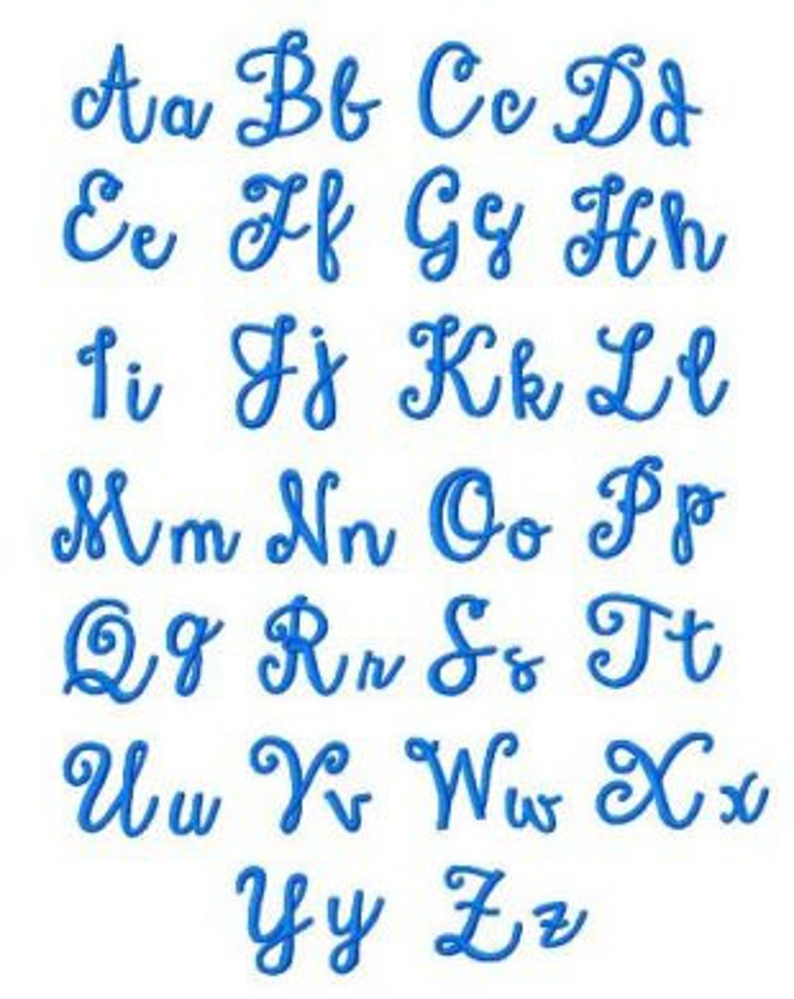 Stylin Script Handwriting Embroidery Font Etsy